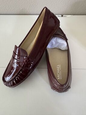 Michael Kors Patent Leather Daisy Loafers in Merlot